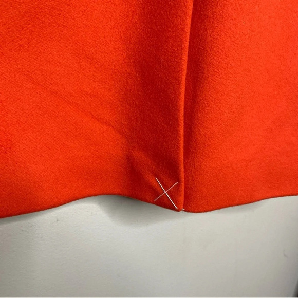 J. Crew Red Radiant Orange Relaxed Topcoat In Italian Wool Cashmere Women's XS - Picture 8 of 12